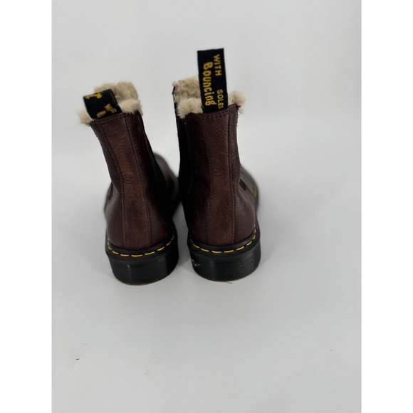 Dr Martens 2976 Faux Fur Lined Chelsea Boots Leather M 9 W 10 - Picture 4 of 12